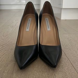Black Real Leather Saks Fifth Avenue Pumps